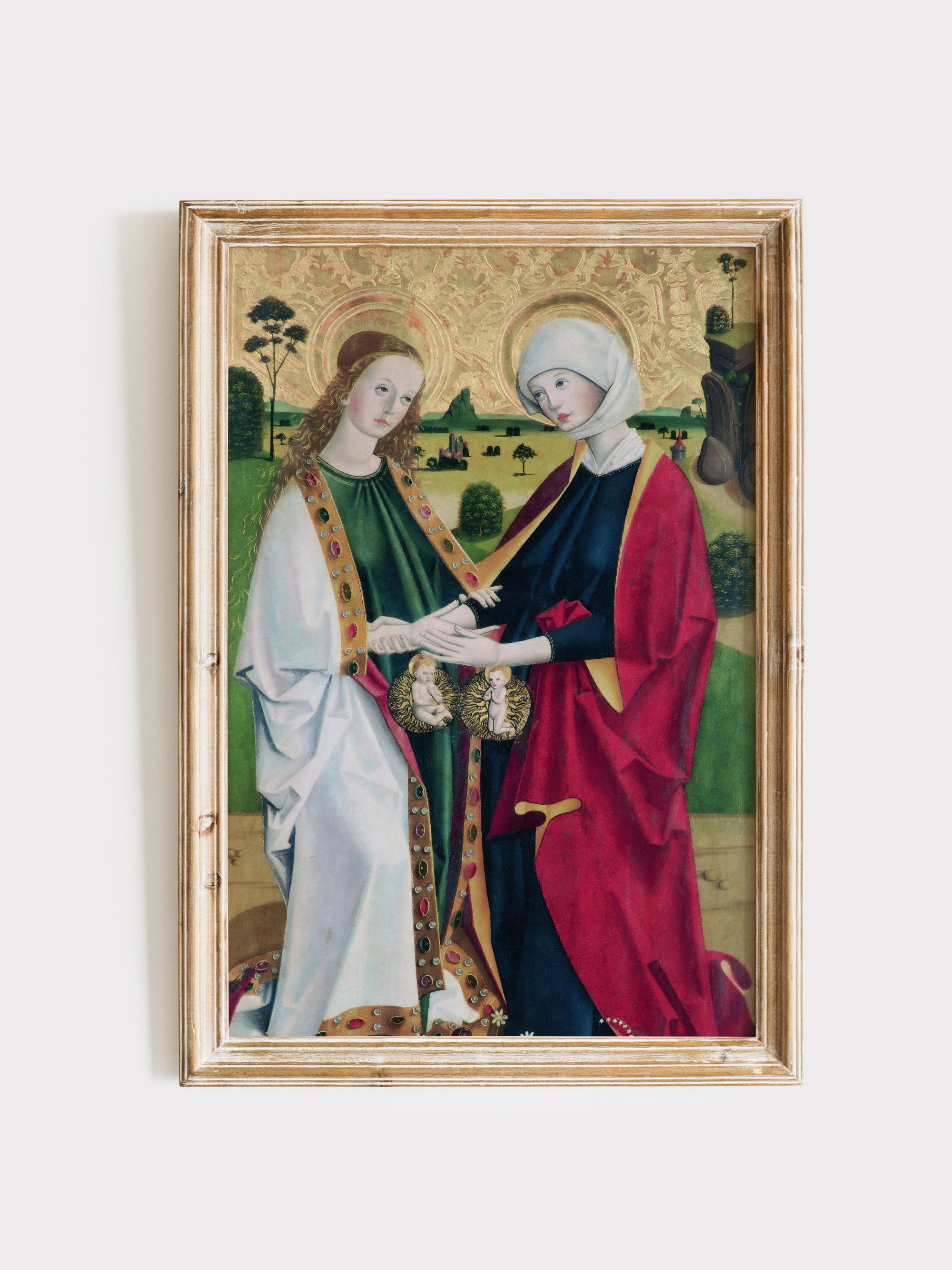 Pregnant Virgin Mary &amp; Elizabeth Art Print (Maria Gravida)